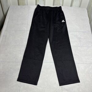 Adidas Climawarm Mens Track Pants Black Elastic Waist Straight Leg Activewear S